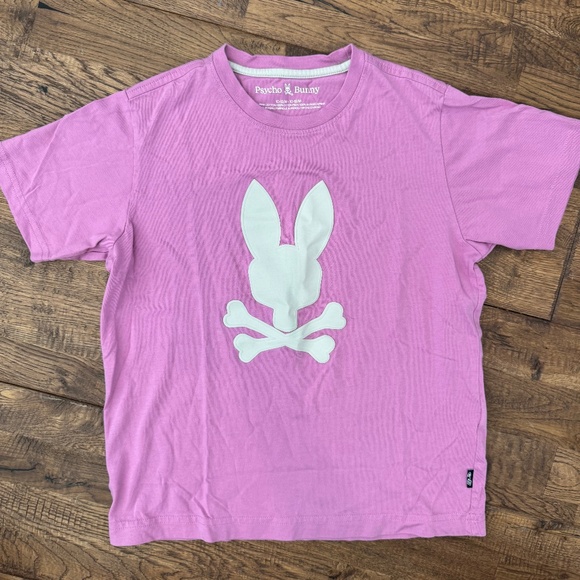 Psycho Bunny Houston Graphic Tee Violet Pima Kids Size 10 12 - Picture 1 of 7
